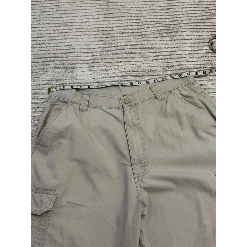 Wrangler Authentic Issue Mens Khaki Tan Ripstop Cargo Shorts Cotton Size‎ 34